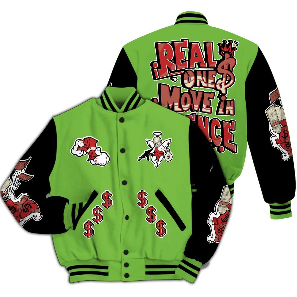 Varsity Jacket To Match Air Max Waffle SP Action Green - Ones Move In Silence Graphic All Over Print