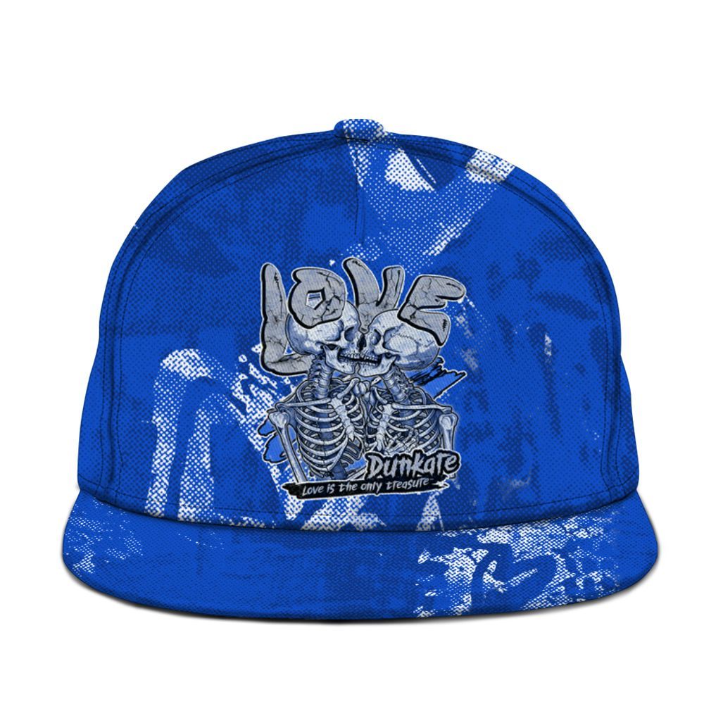 Snapback To Match Air Foamposite One Royal - Skull Love Graphic