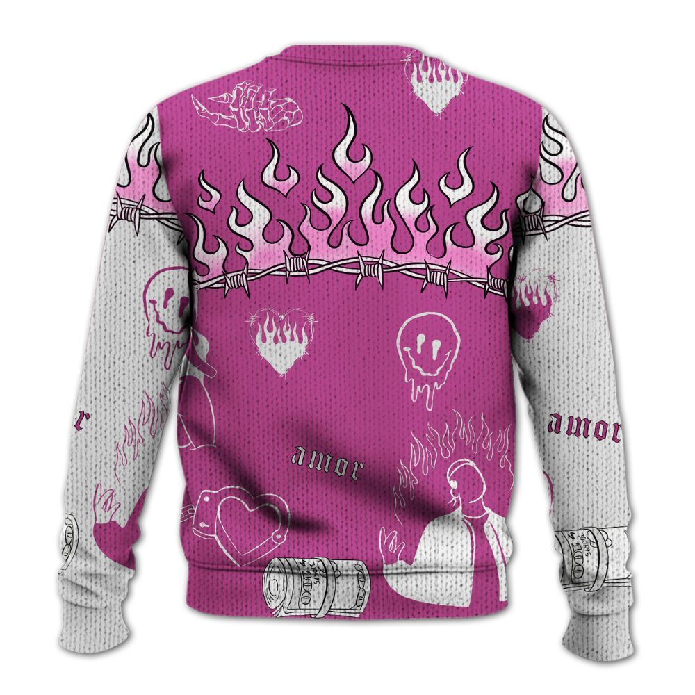 Knitted Sweater To Match Dunk Low Active Fuchsia - Snake Trust No One