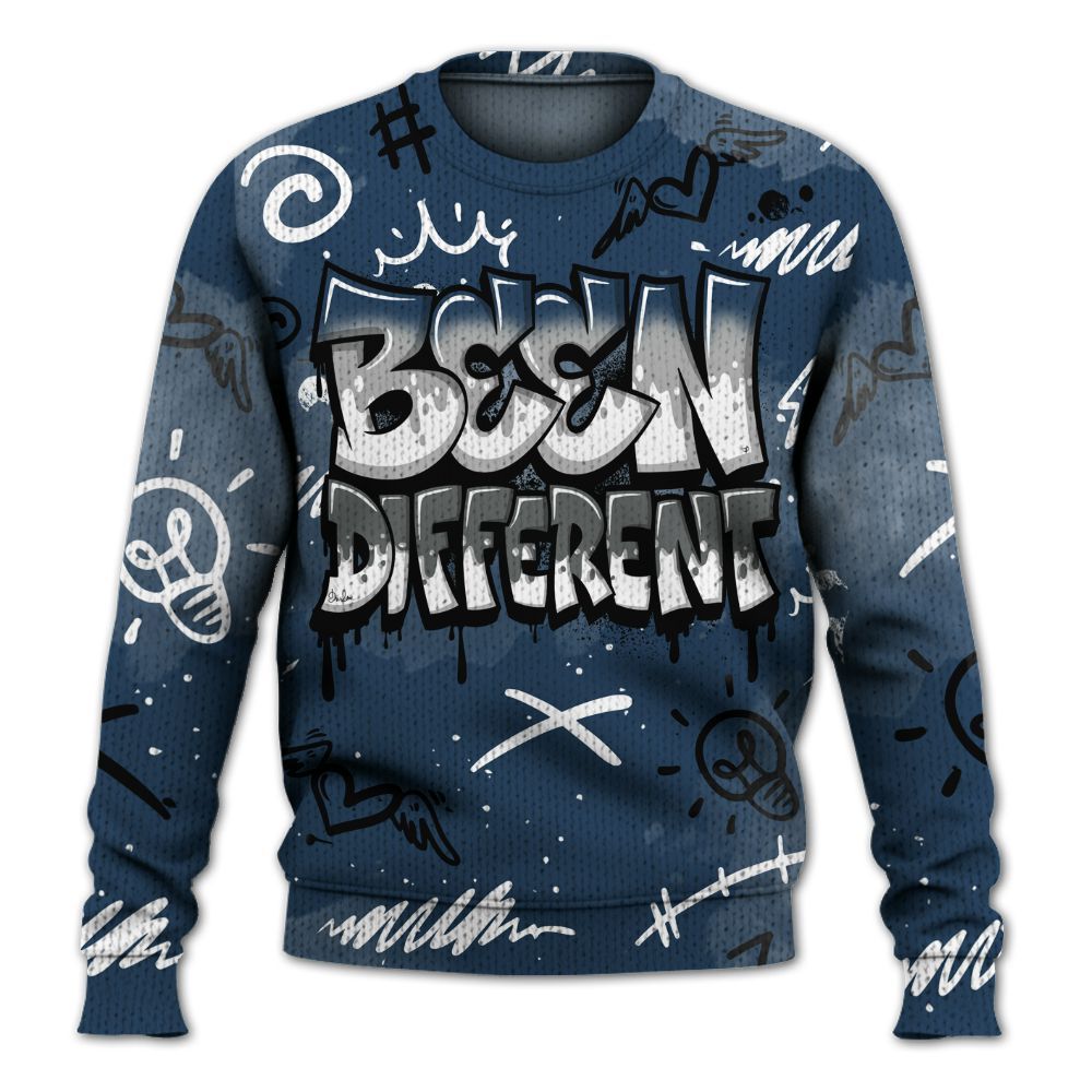 Sweater To Match Retro French Blue 2025 12s - Drip Been Di2ferent Graphic