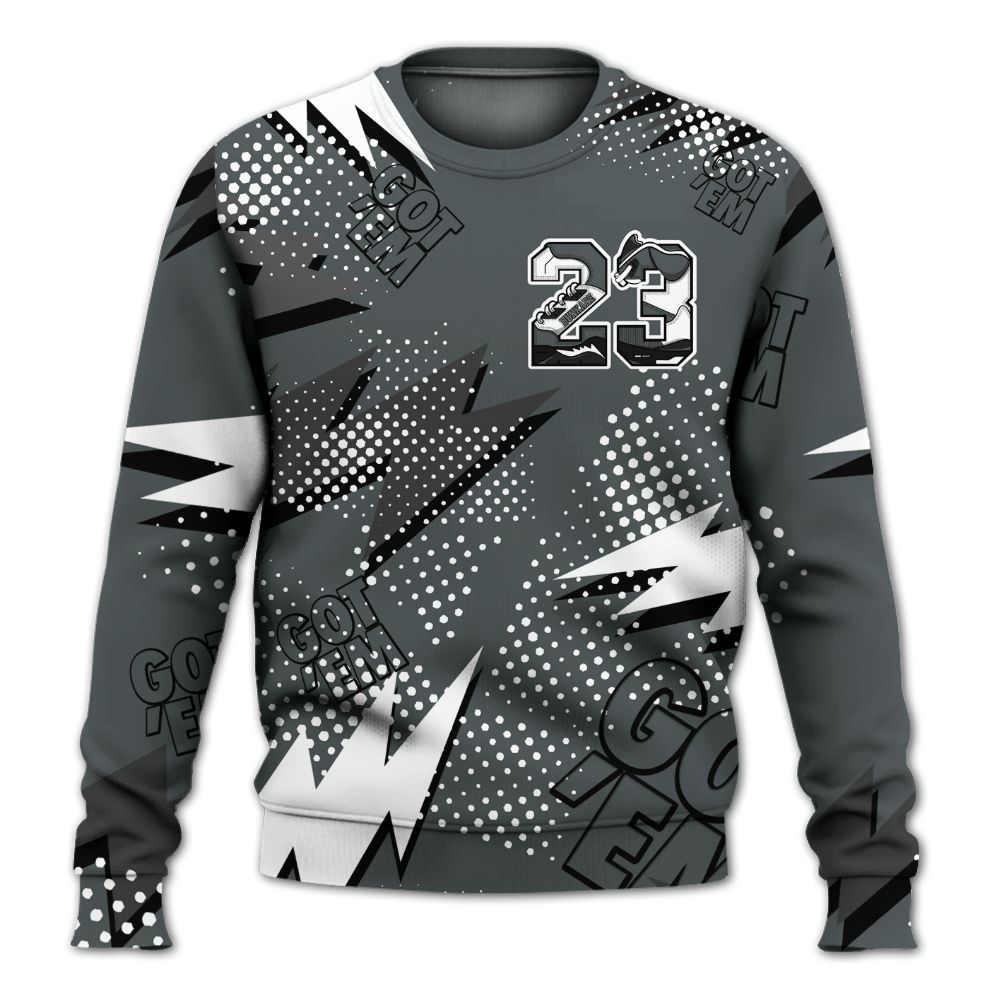 Sweatshirt To Match Black RM Nigel Sylvester 4s - Custom Name Number 23 5s All Over Print