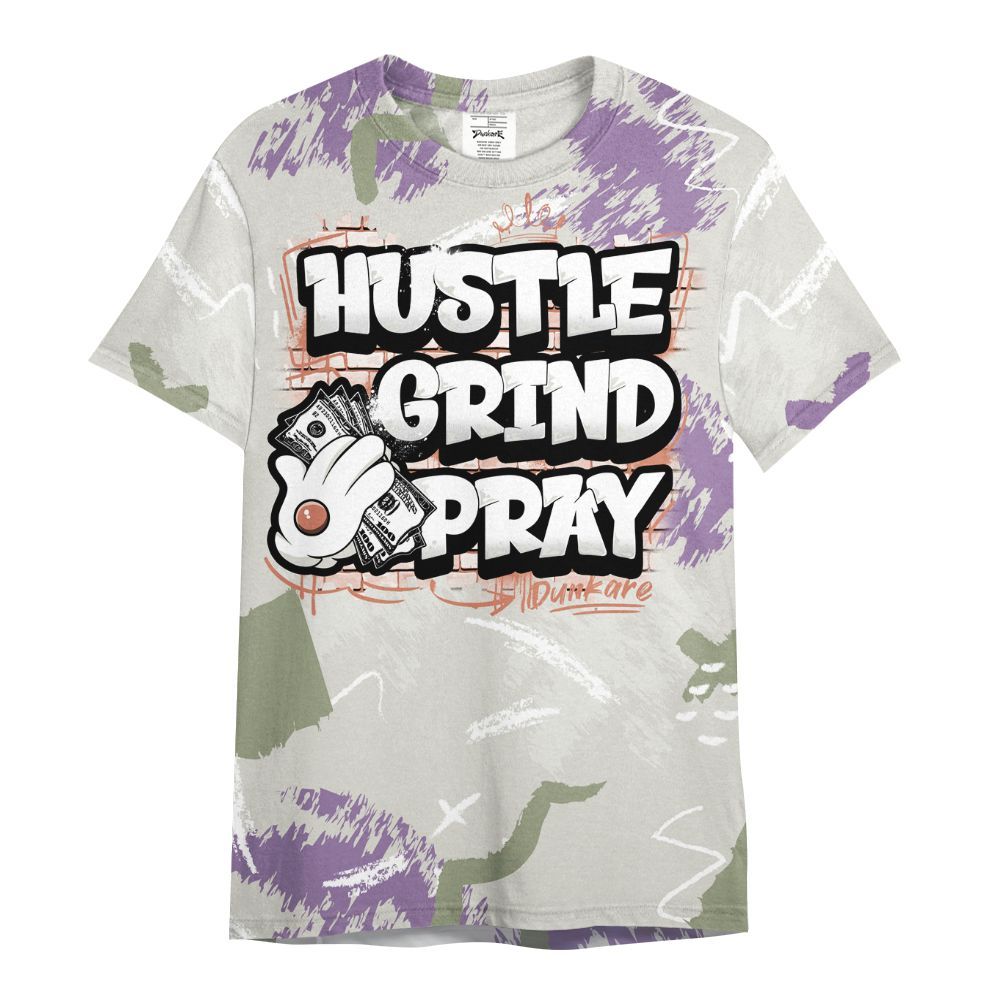 Shirt To Match Dunk Low Floral Swoosh 2025 - Hustle Grind Pray Retro All Over Print