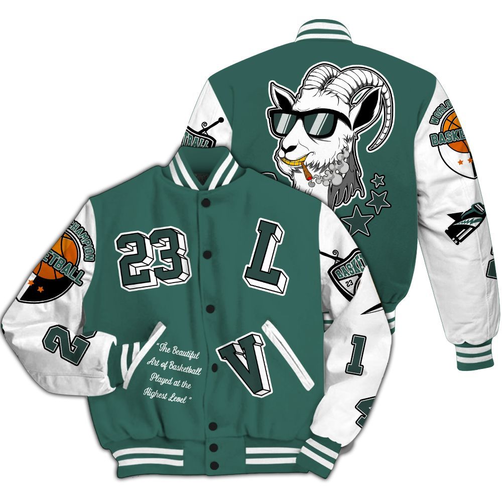 Varsity Jacket To Match Low OG Oxidized Green 1s - The GOAT Got Em Streetwear All Over Print