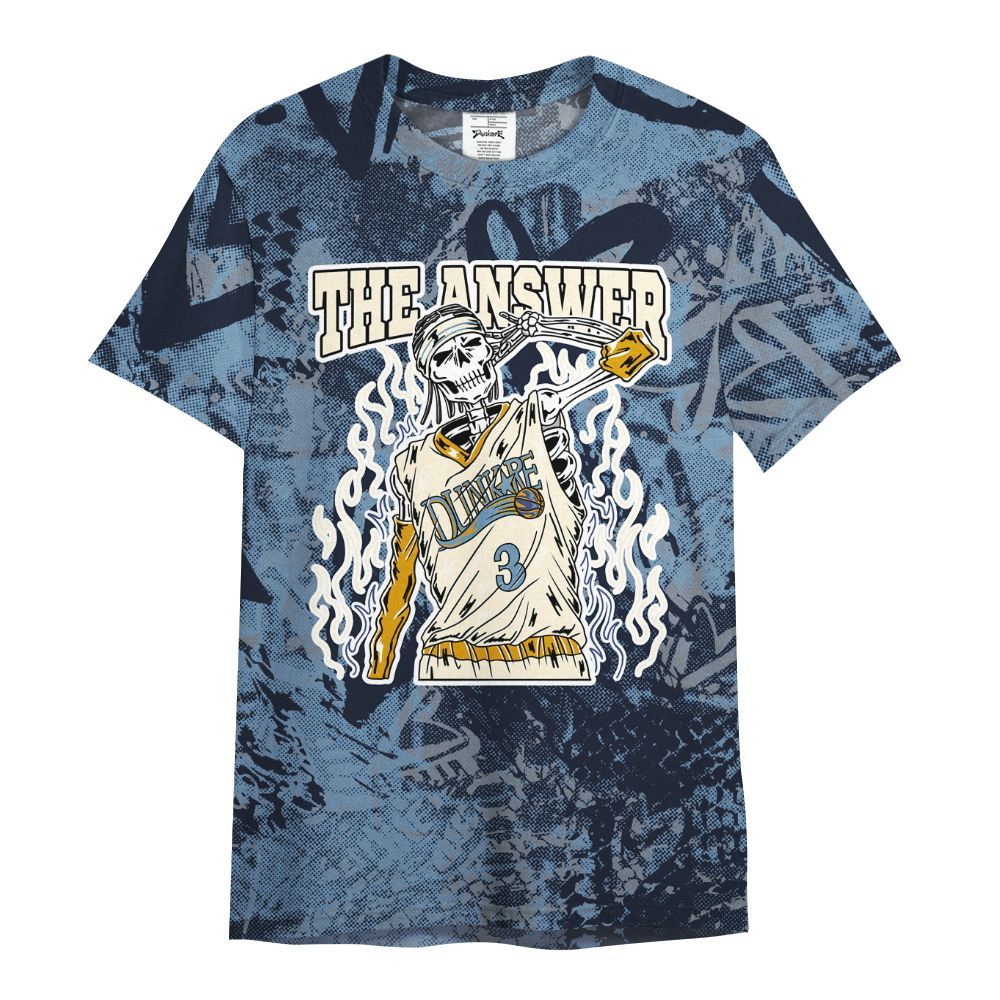 Shirt To Match High OG First In Flight 1s - Allen Answer Skeleton Heart All Over Print