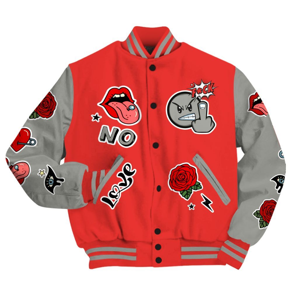 Varsity Jacket To Match Vomero 5 Bright Crimson - FK Around Find Out All Over Print