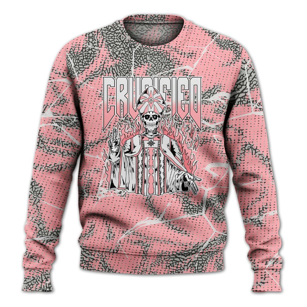 Sweatshirt To Match Retro Wings 3s - Crucified Skeleton Crack All Over Print