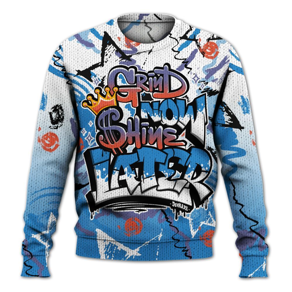 Knitted Sweater To Match Hi-Res Blue 700s - Grind Shine Later Drip