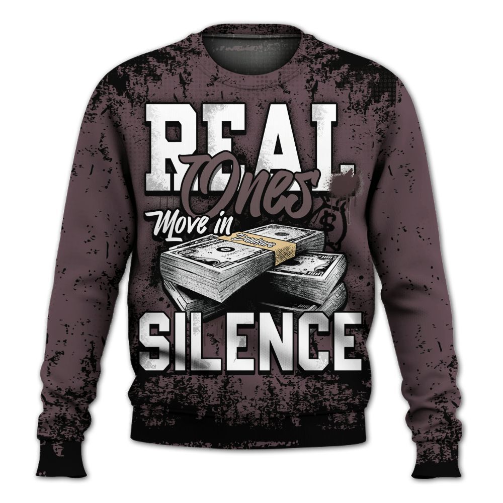 Sweatshirt To Match AMM Black 3s - Move In Silence Money Street Retro All Over Print