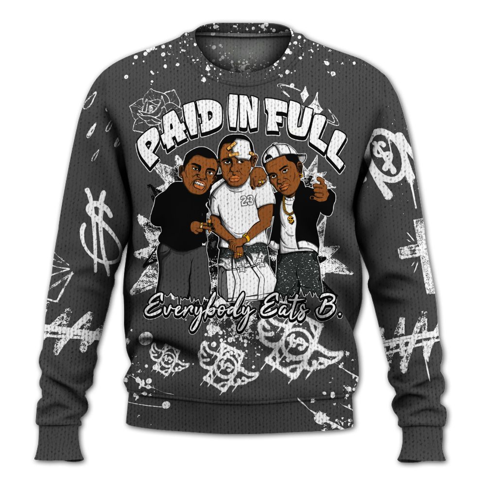 Knitted Sweater To Match Fear 4s - Everybody Paid In Full Crayon