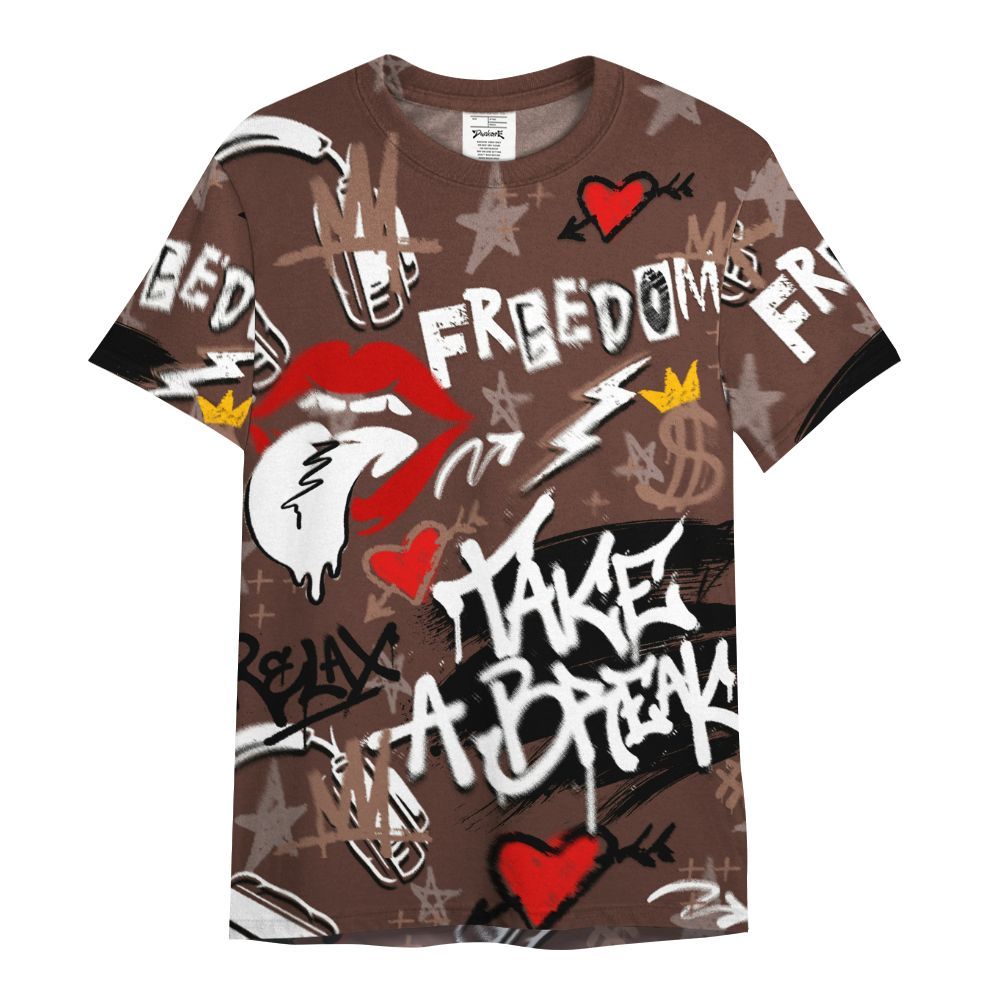 Shirt To Match KD 4 Christmas - Take Break Freedom Graffiti Streetwear All Over Print