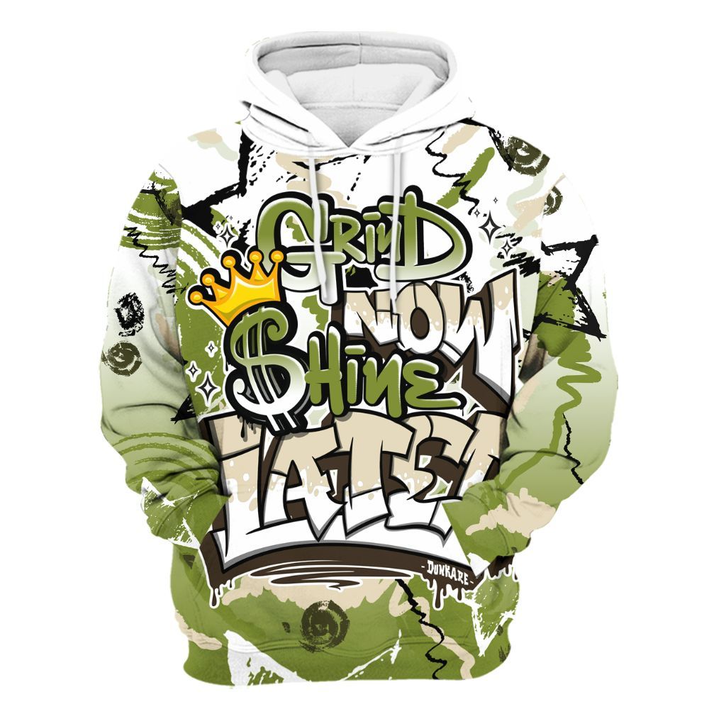 Hoodie To Match SB Dunk Low Asparagus - Grind Shine Later Drip All Over Print