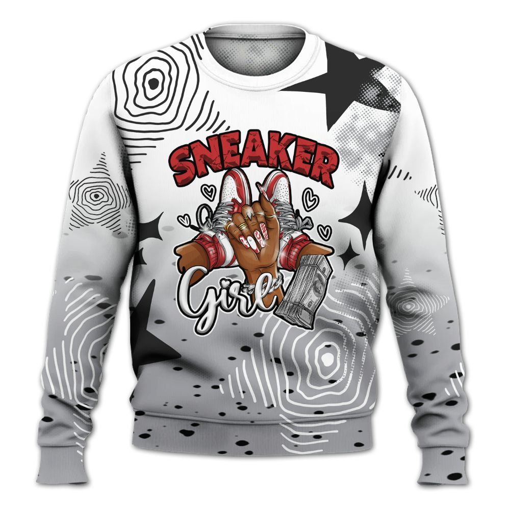 Sweatshirt To Match White Cement 4s - Sneakerz Girlz Unique Starz All Over Print