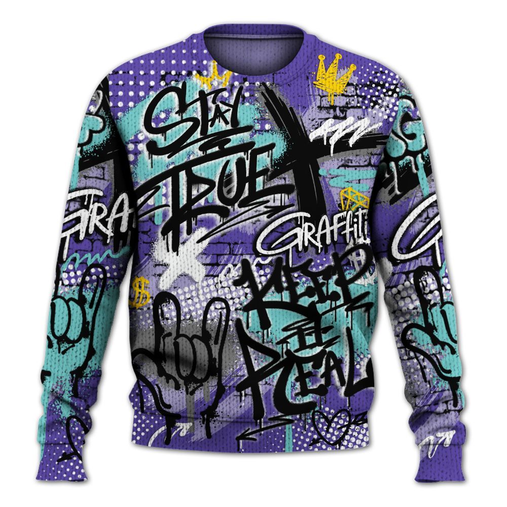 Knitted Sweater To Match Low Hornets 1s - True It Real Graffiti Streetwear