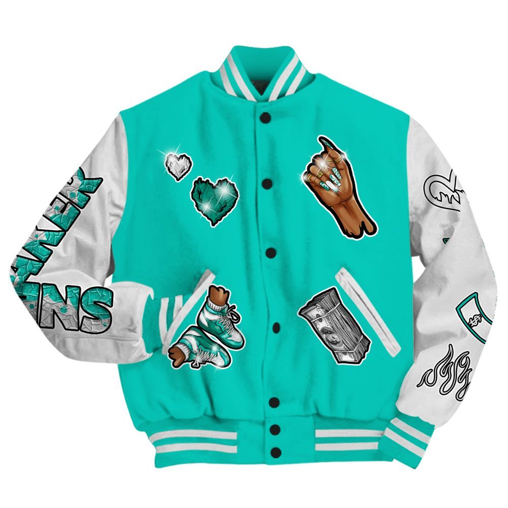 Varsity Jacket To Match Dunk Low Clear Jade - Sneakerz Girlz All Over Print