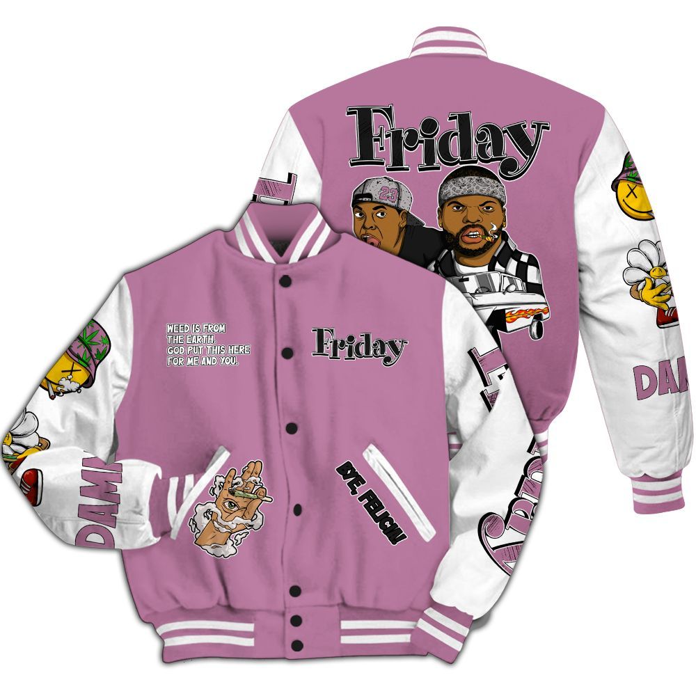 Varsity Jacket To Match Neutral Grey Black White Orchid 4s - Friday Sneaker Stress Style All Over Print