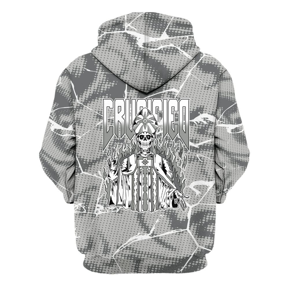 Hoodie To Match Paris Olympics 4s - Crucified Skeleton Crack All Over Print