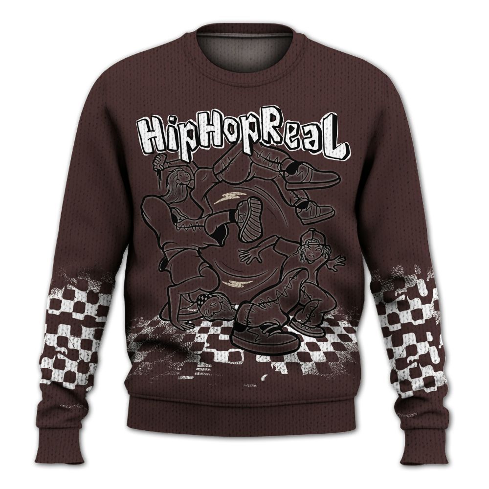 Knitted Sweater To Match Burgundy Crush 3s - Feel Life Street Style