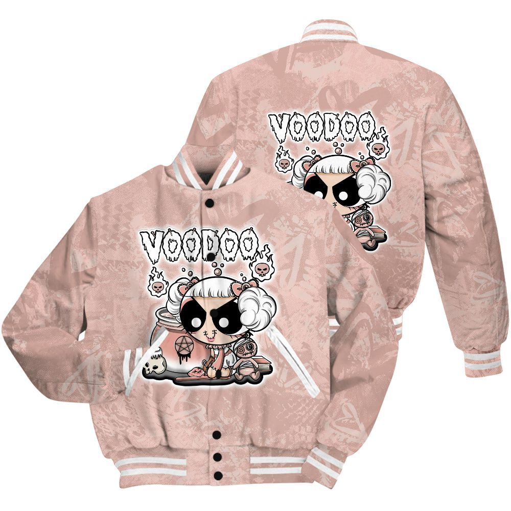 Varsity Jacket To Match Low Legend Pink 11s Shirt - Voodooz Heart Grunge All Over Print