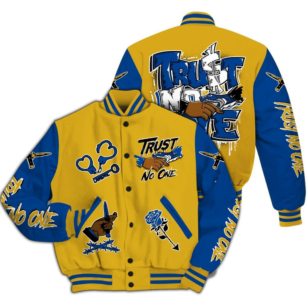 Varsity Jacket To Match High Laney 1s - Trust No One Dripping All Over Print