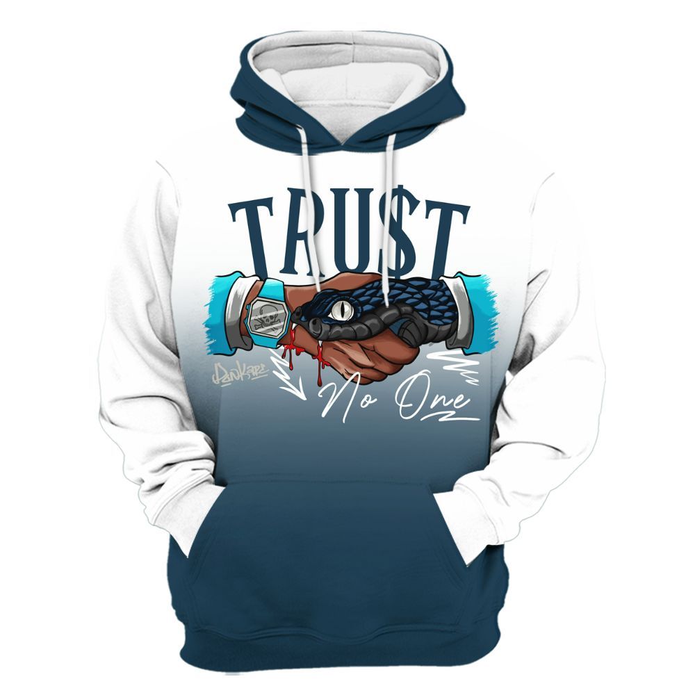 Hoodie To Match Air Navy Baltic Blue - Snake Trust No One Drip All Over Print