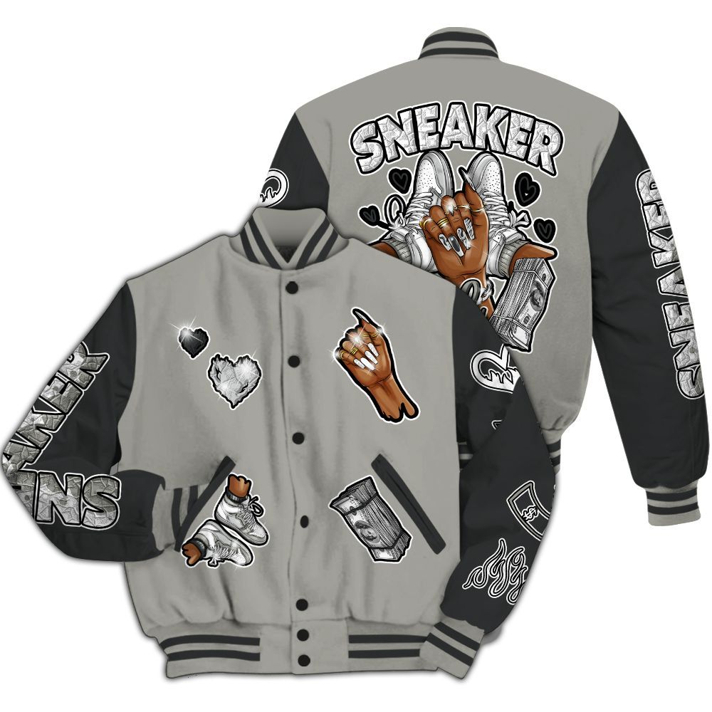 Varsity Jacket To Match High Satin Shadow 1s - Sneakerz Girlz All Over Print