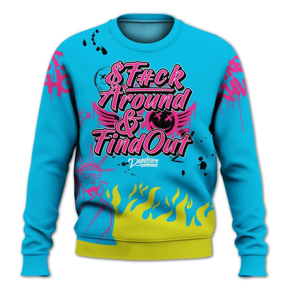 Sweatshirt To Match Tokyo Nights Stewie 3s - Graphic Fck Around Find Out All Over Print
