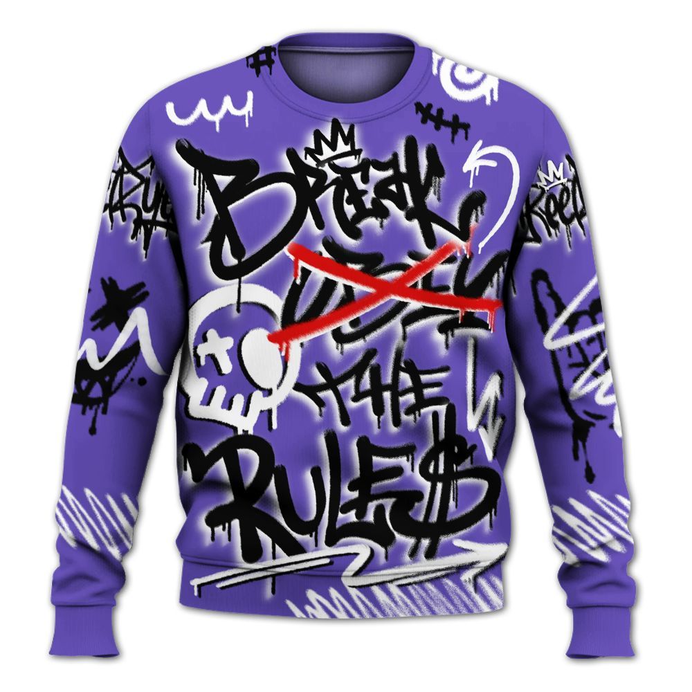 Sweatshirt To Match Field Purple 12s - Break Rules Streetwear All Over Print