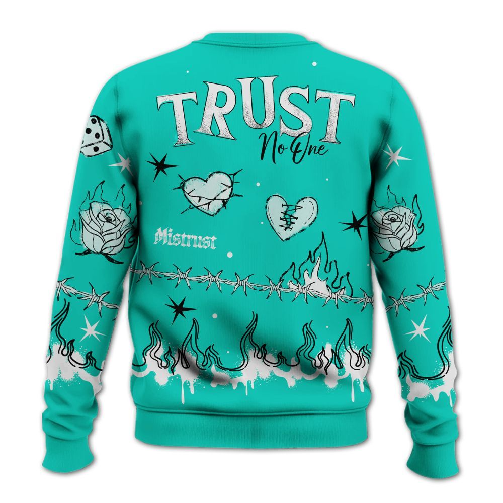Sweatshirt To Match Dunk Low Clear Jade - Trust No One Snake-Bite Doodle Crayon All Over Print