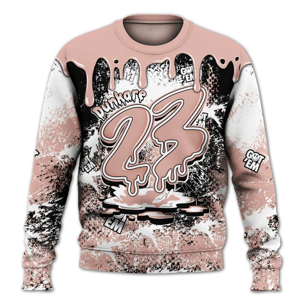 Sweatshirt To Match Dunk Low Pink Velvet - Dripping 23 Drip All Over Print