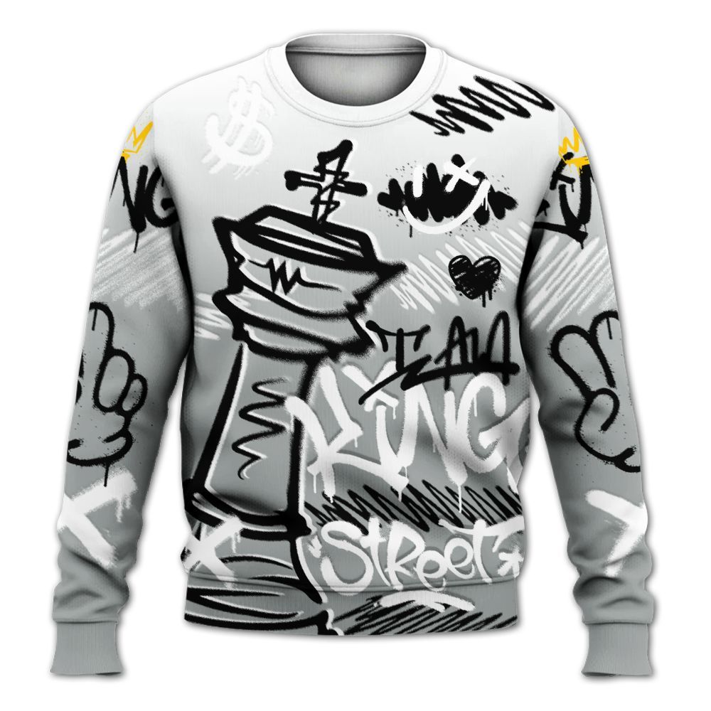 Sweatshirt To Match Dunk Low White Light Smoke Grey - Street King Chess Streetwear All Over Print