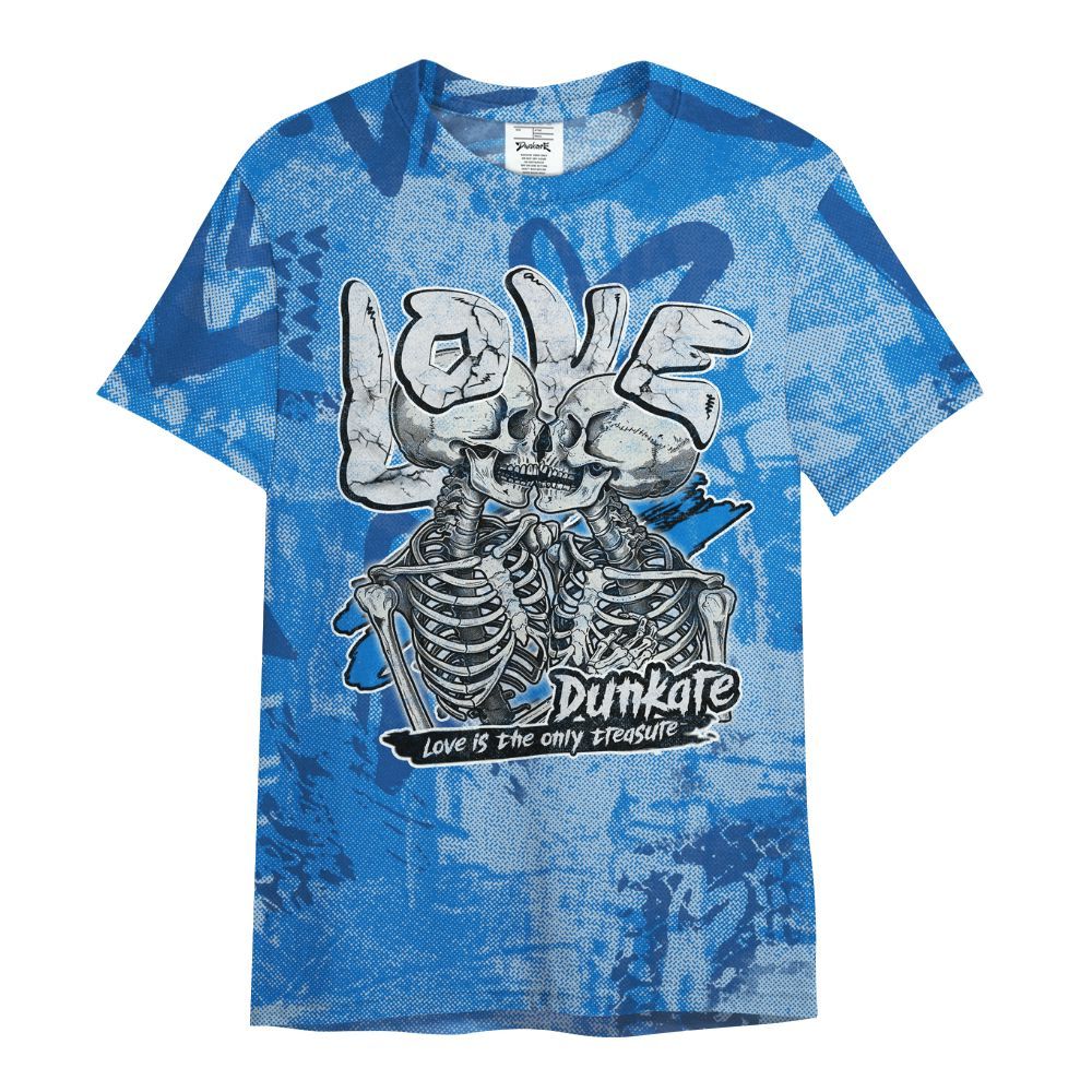 Shirt To Match Blueberry 12s - Skull Love All Over Print