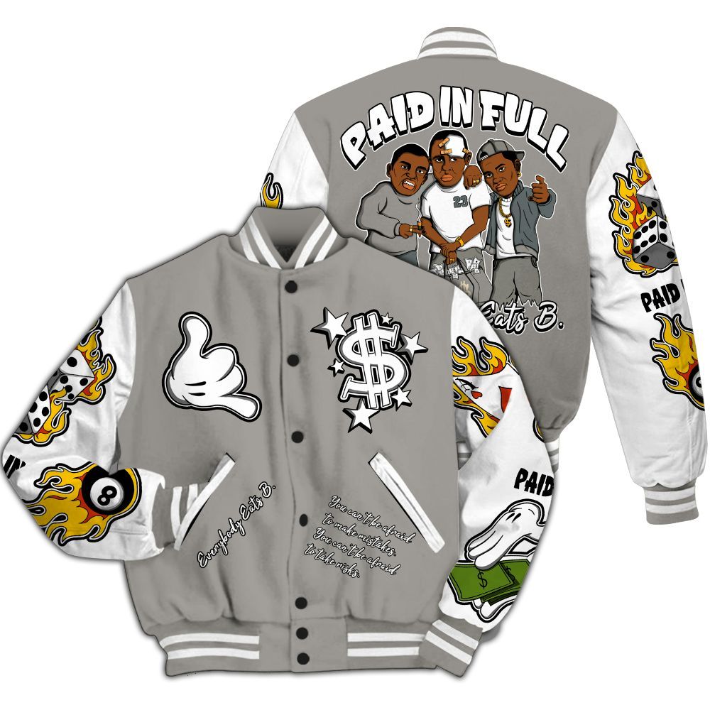 Varsity Jacket To Match Cool Grey 9s - Funny Everybody Paid In Full Graphic All Over Print