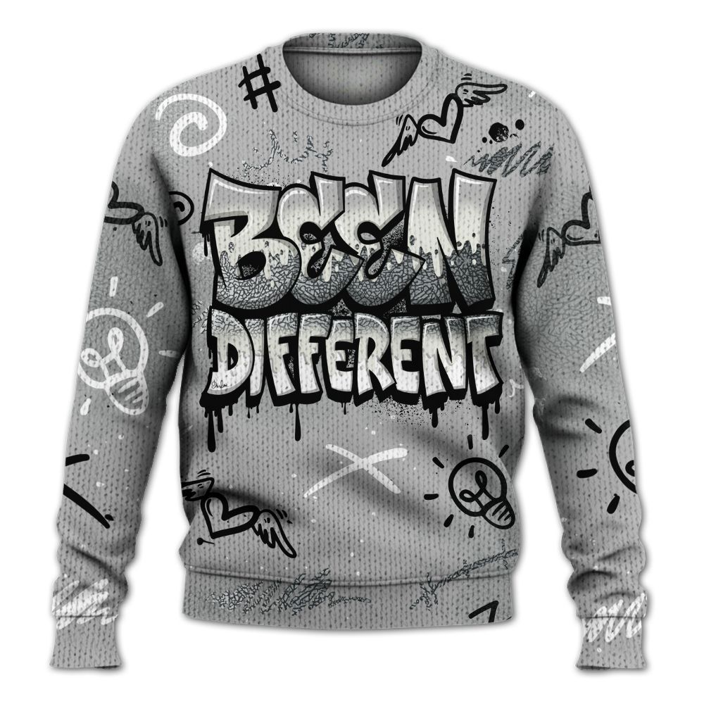 Sweater To Match Cement Grey Silver 3s - Drip Been Di2ferent Graphic