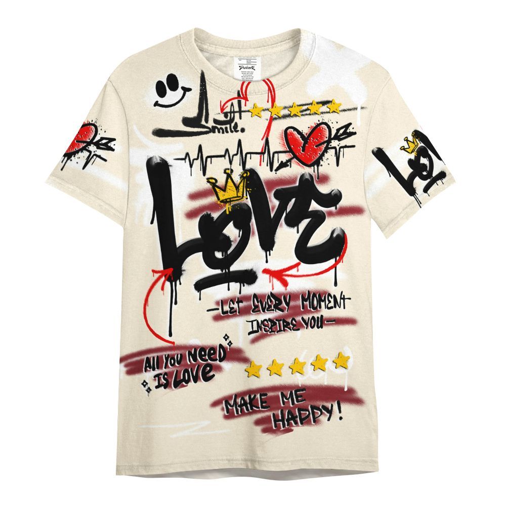 Shirt To Match Valentine's Day 2026 4s - Happy Love Beats Graffiti Streetwear All Over Print