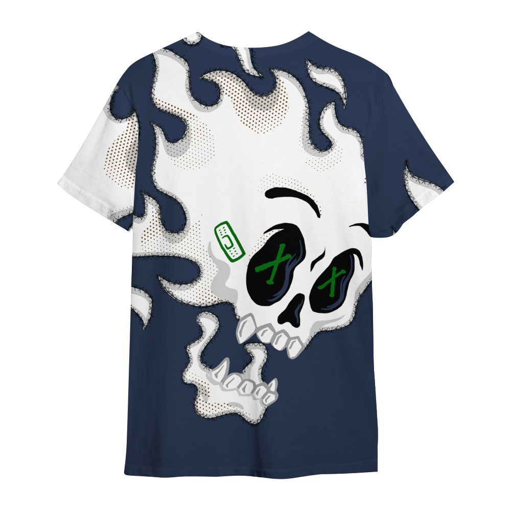 Shirt To Match Midnight Navy 13s - All Hustle No Lucky Skull All Over Print
