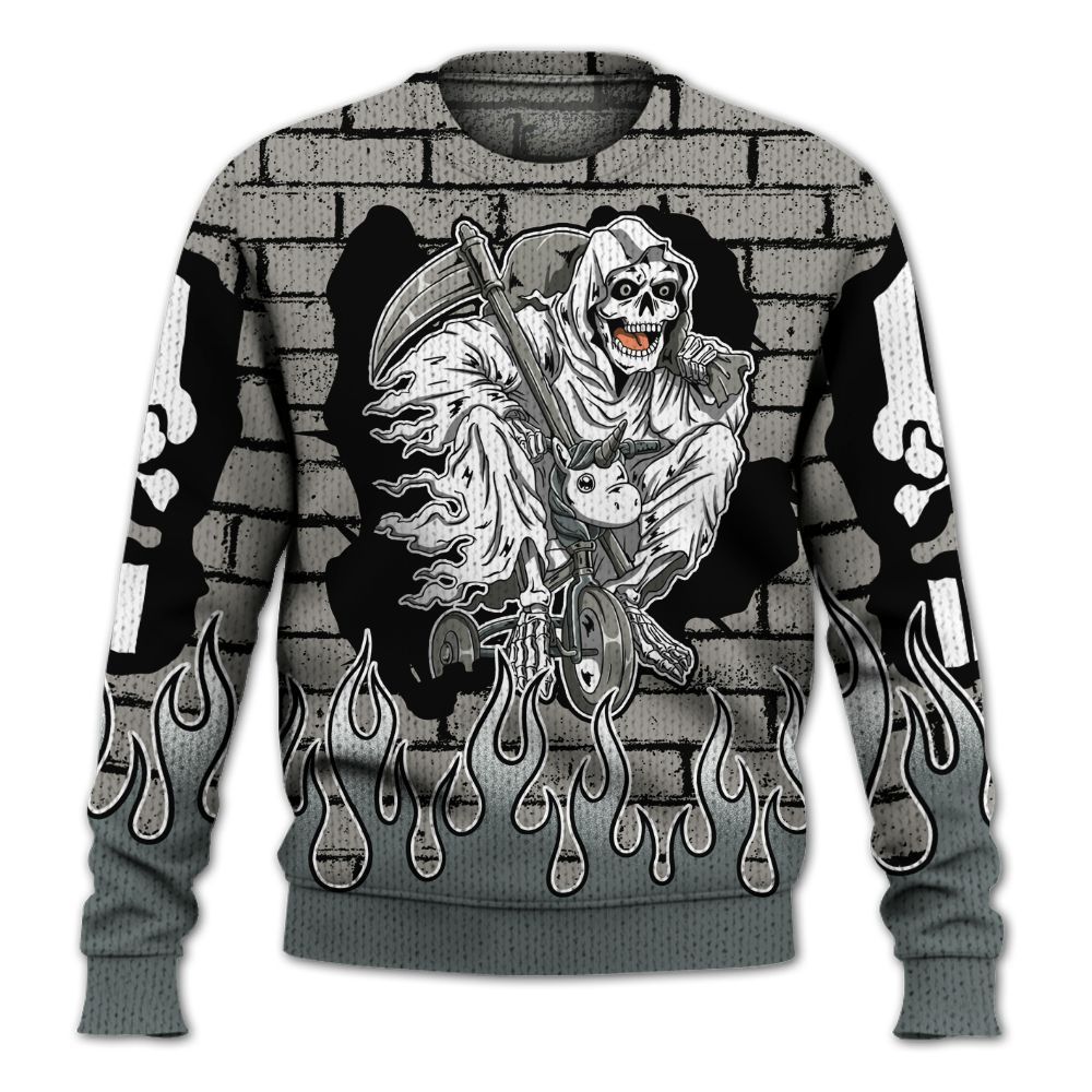 Knitted Sweater To Match Cool Grey 9s - Self Make Skeleton Crashed