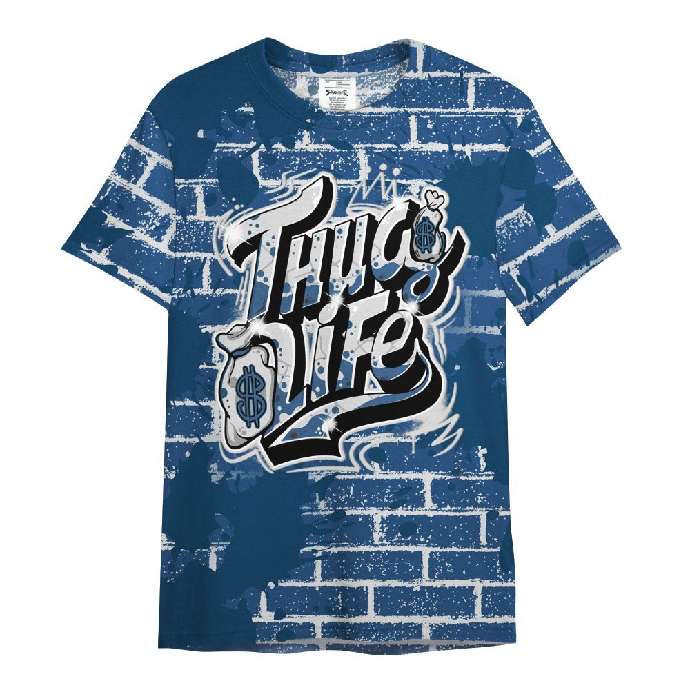 Shirt To Match High OG Midnight Navy 1s - Free Thug Living Graphic Brick Art All Over Print