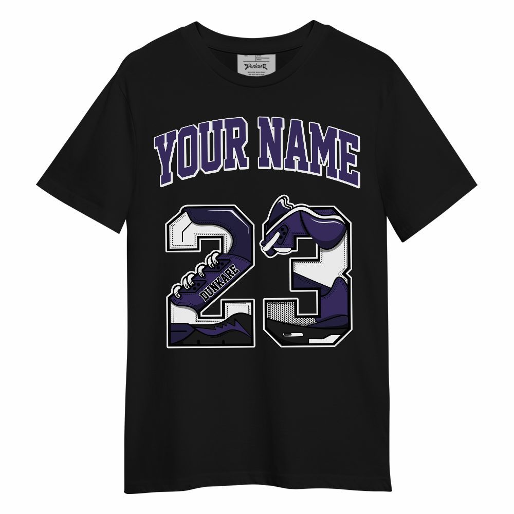 Shirt To Match Retro Court Purple 13s - Custom Name Number 23 5s Unisex Shirt