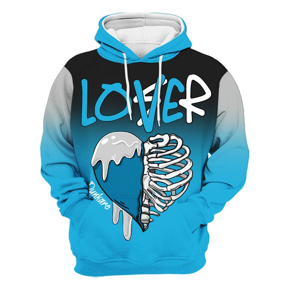 Hoodie To Match Black University Blue 2026 14s - Loser Lover Dripping All Over Print
