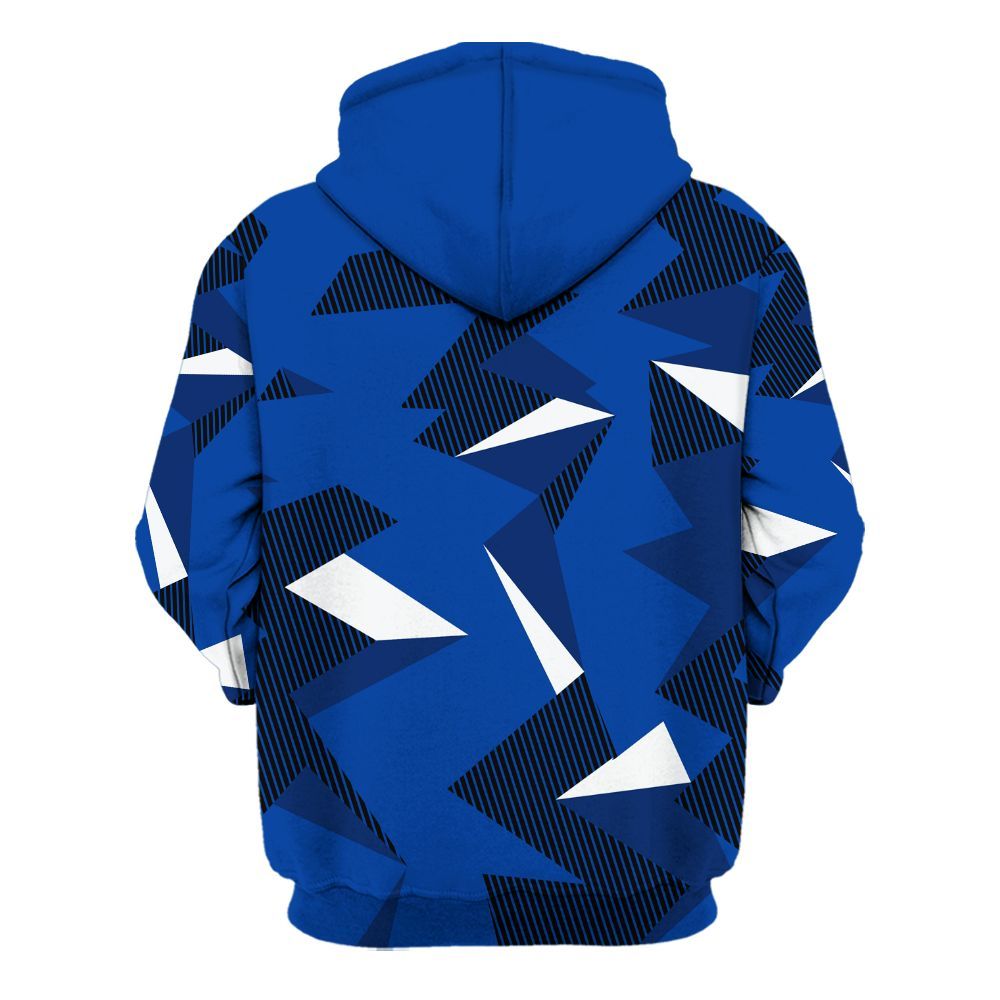Hoodie To Match Hyper Royal 12s - Geometric Camouflage Pattern All Over Print