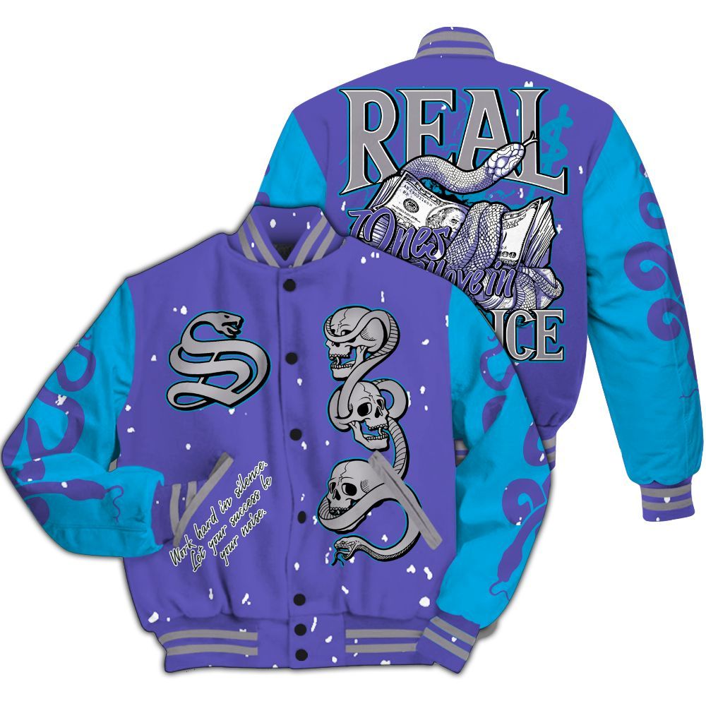 Varsity Jacket To Match Retro Aqua 8s - Snake Move In Silence All Over Print