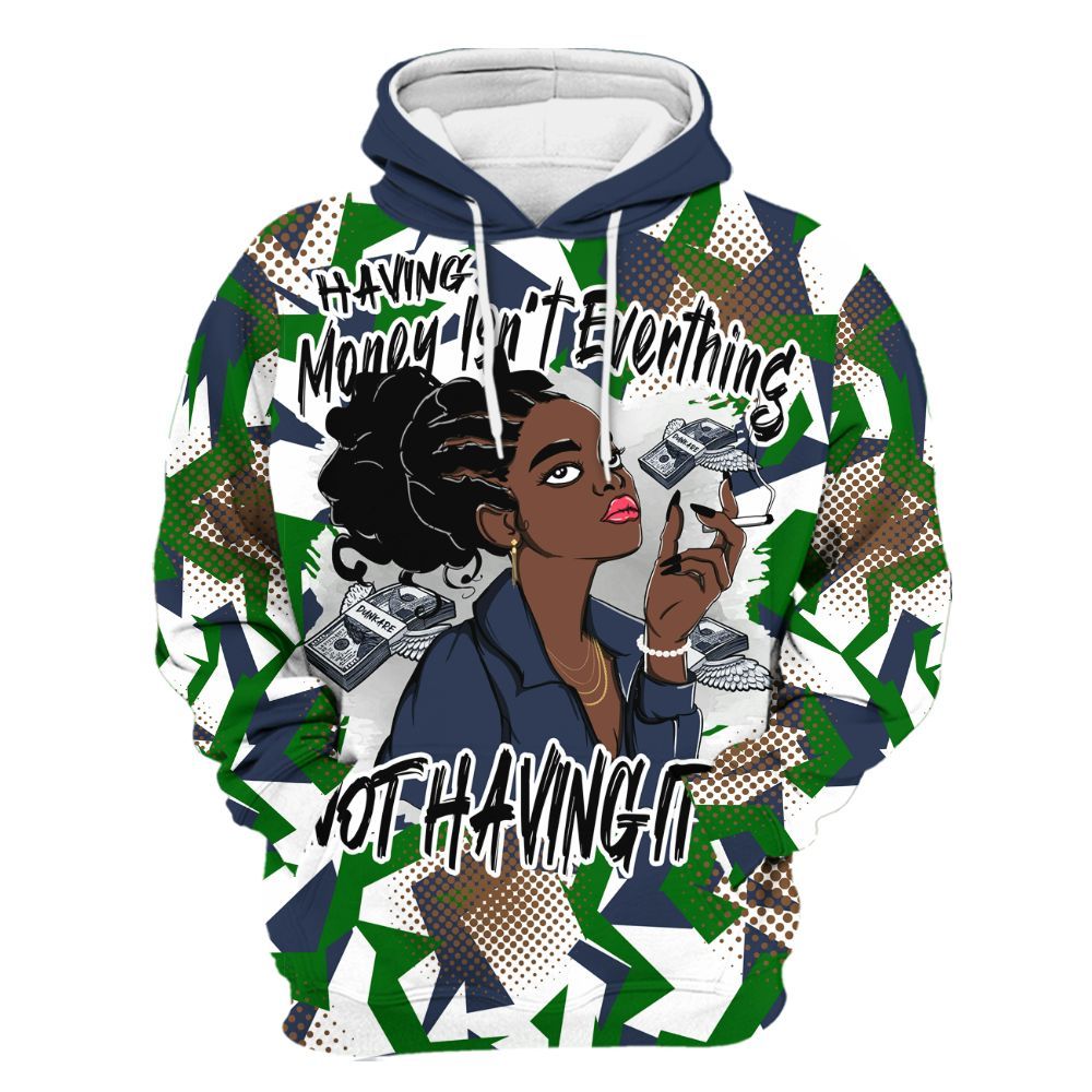 Hoodie To Match Midnight Navy 13s - Having Money Isn't Everthing Retro All Over Print