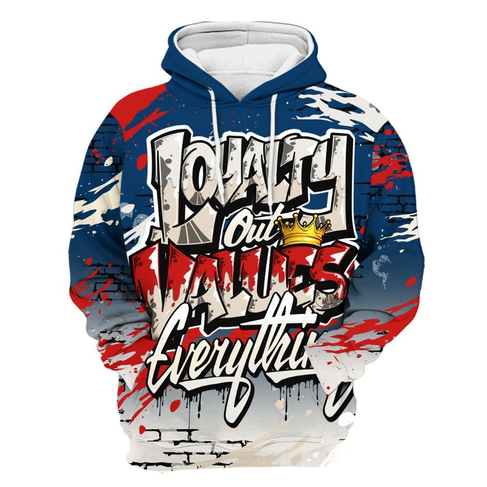 Hoodie To Match Retro Rare Air 11s - Values Of Loyalty Drip All Over Print