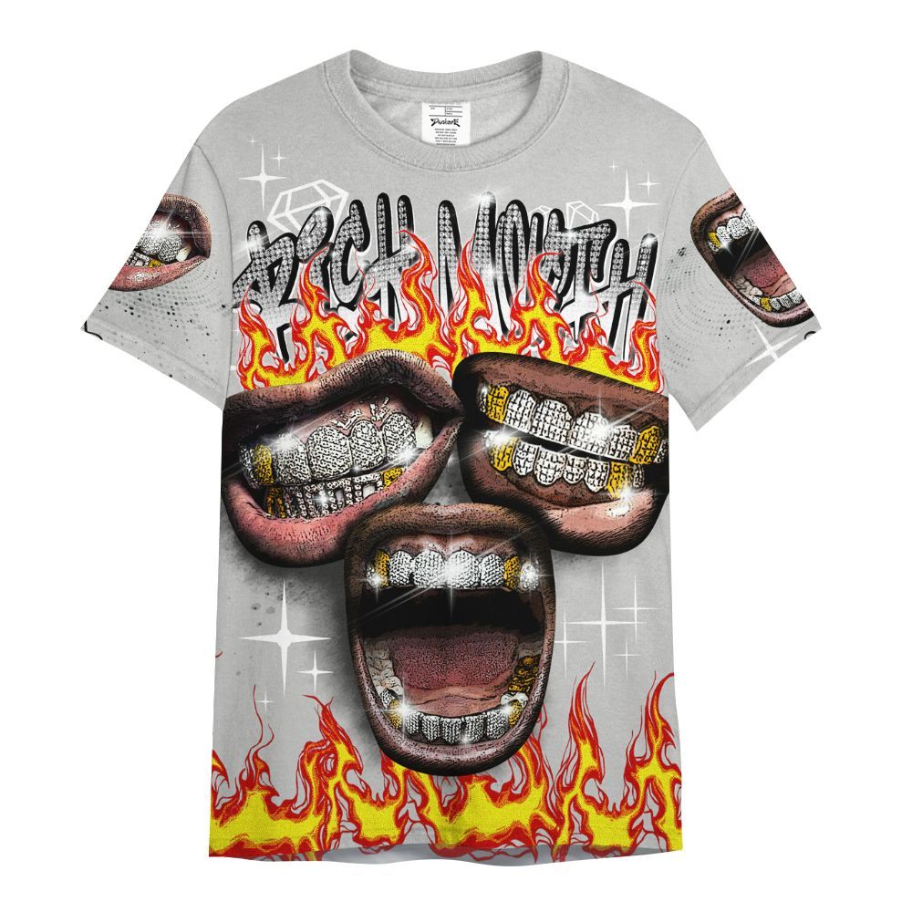 Shirt To Match Retro White Oreo 4s - Rich Mouth Fire Rap Retro 90s All Over Print