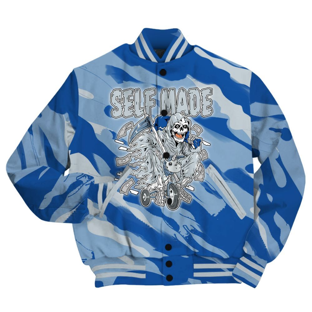 Varsity Jacket To Match Low Space Jam 11s Shirt - Self Make Skeleton Colored All Over Print