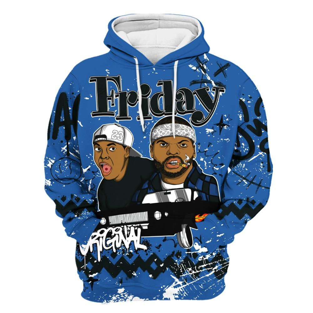 Hoodie To Match Brave Blue 13s - Friday Sneaker Crayon All Over Print