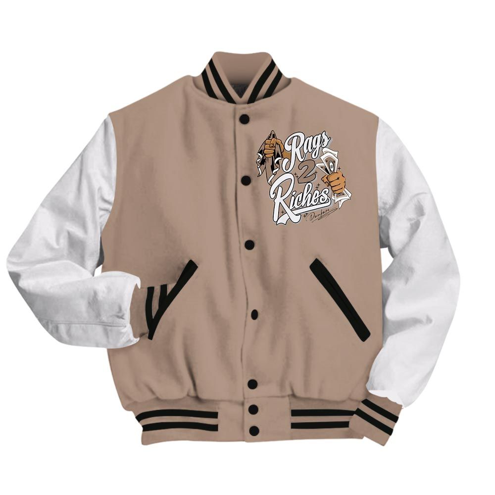 Varsity Jacket To Match Varsity Jacket Custom Name Rag 2 Riches, OG Latte 1s - To Match Sneaker OG Latte 1s 2504 NCT
