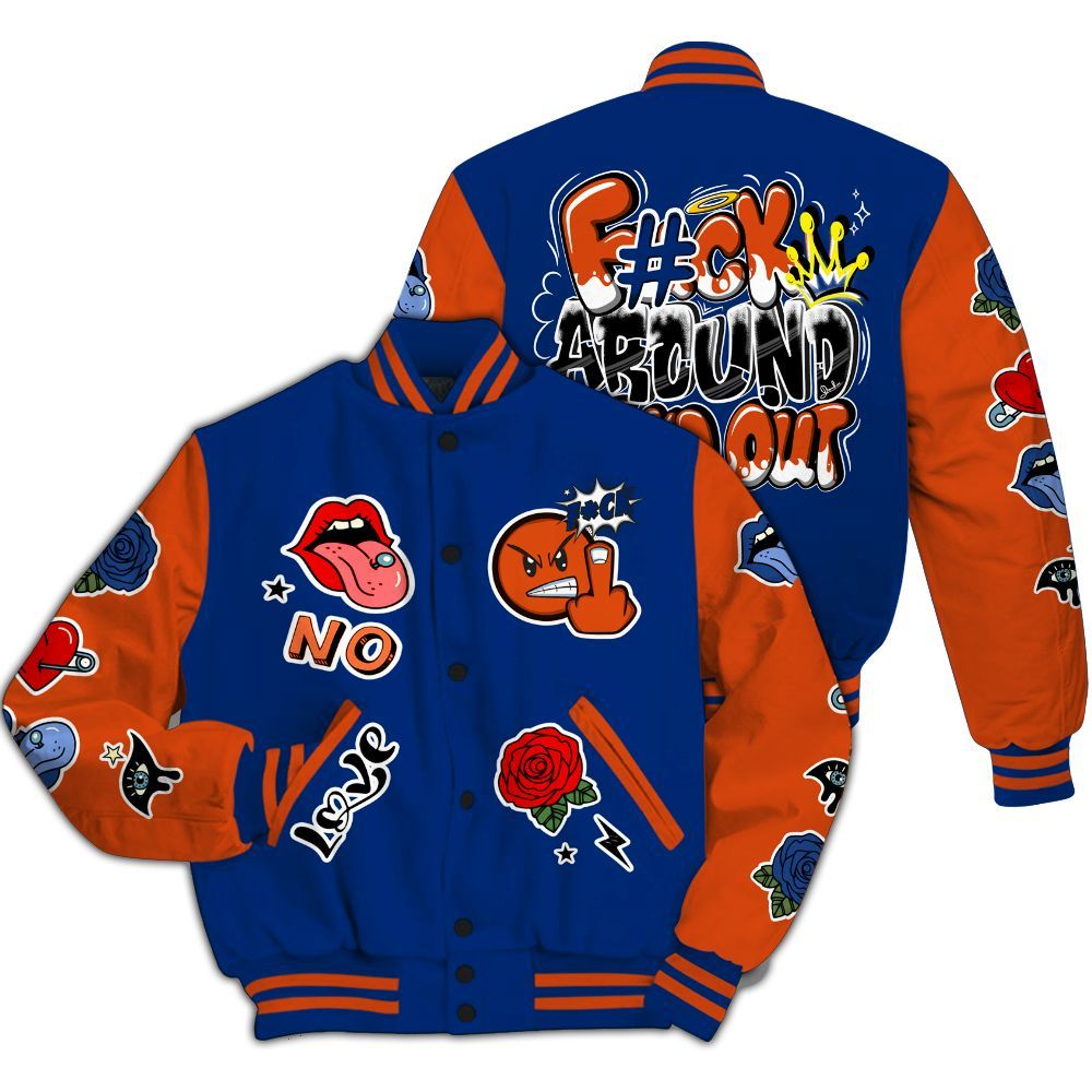 Varsity Jacket To Match Mid Knicks 1s - FK Around Find Out All Over Print