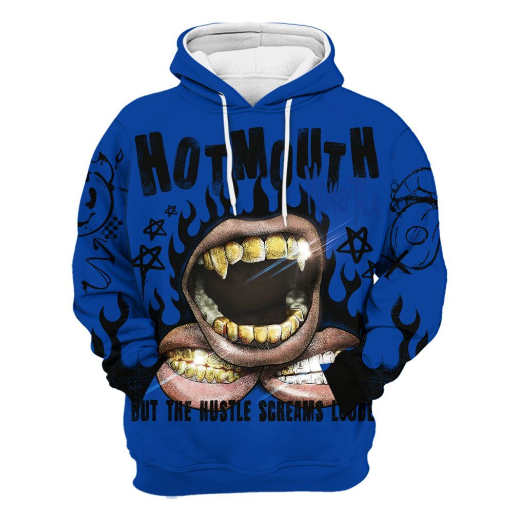 Hoodie To Match Hyper Royal 12s - Mouth Burning Street Style All Over Print