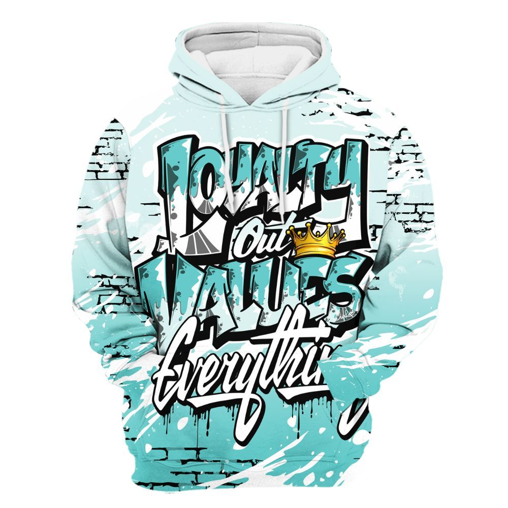 Hoodie To Match KD 4 Easter Mint Candy - Values Of Loyalty All Over Print